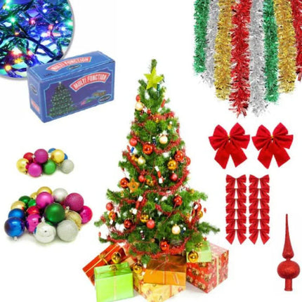 Brad De Craciun 180 Cm + Set Complet Accesorii Pentru Impodobit