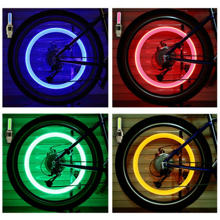 Set 4 Lumini LED pentru Roți de Bicicletă – cu Senzor de Mișcare și Design Neon