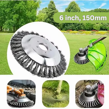1+1 CADOU Disc rotativ motocoasă, perie din sârmă, 6"
