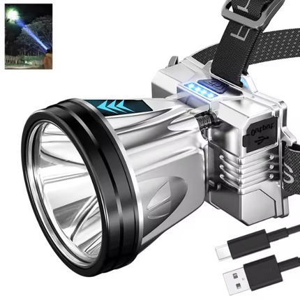 Lanternă frontală LED reîncărcabilă – Super luminoasă, rezistentă la apă, 3 moduri