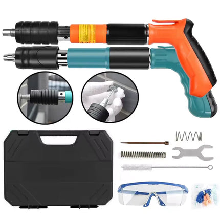 Set Profesional Pistol Manual Fixare Perete + 50 Cuie & Accesorii